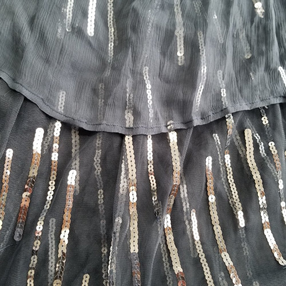 Chan Luu Slate Blue Sheer Maxi Skirt with Sequin Strips - Picture 10 of 11